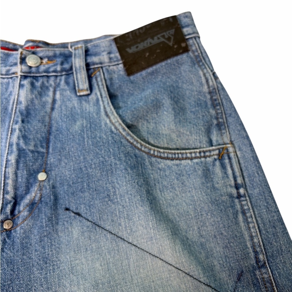 VTG Vokal Jeans Mens  Blue Embroidered  Skater Baggy Y2K 100% Cotton